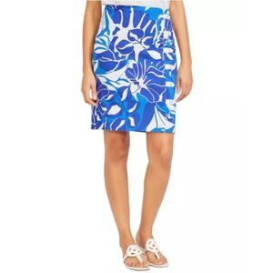 J McLaughlin Womens Serina Blue Floral Pencil Skirt Buttons Above Knee size 0